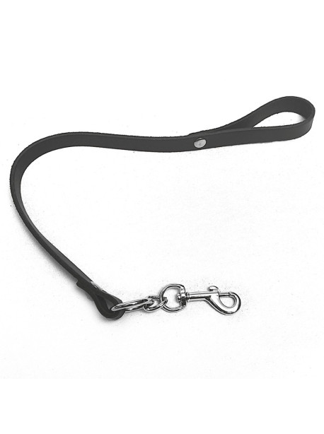 Short leather leash Black