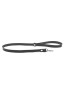 Long leather leash Black