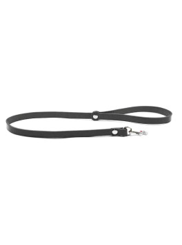 Long leather leash Black