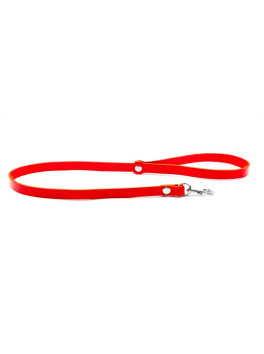 Long leather leash Red